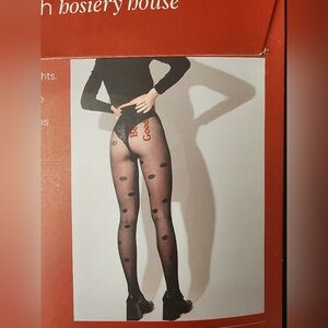 Santa Be Good Betty Polka Dot Sheer Hosiery Pantyhose Sexy Nwt Medium